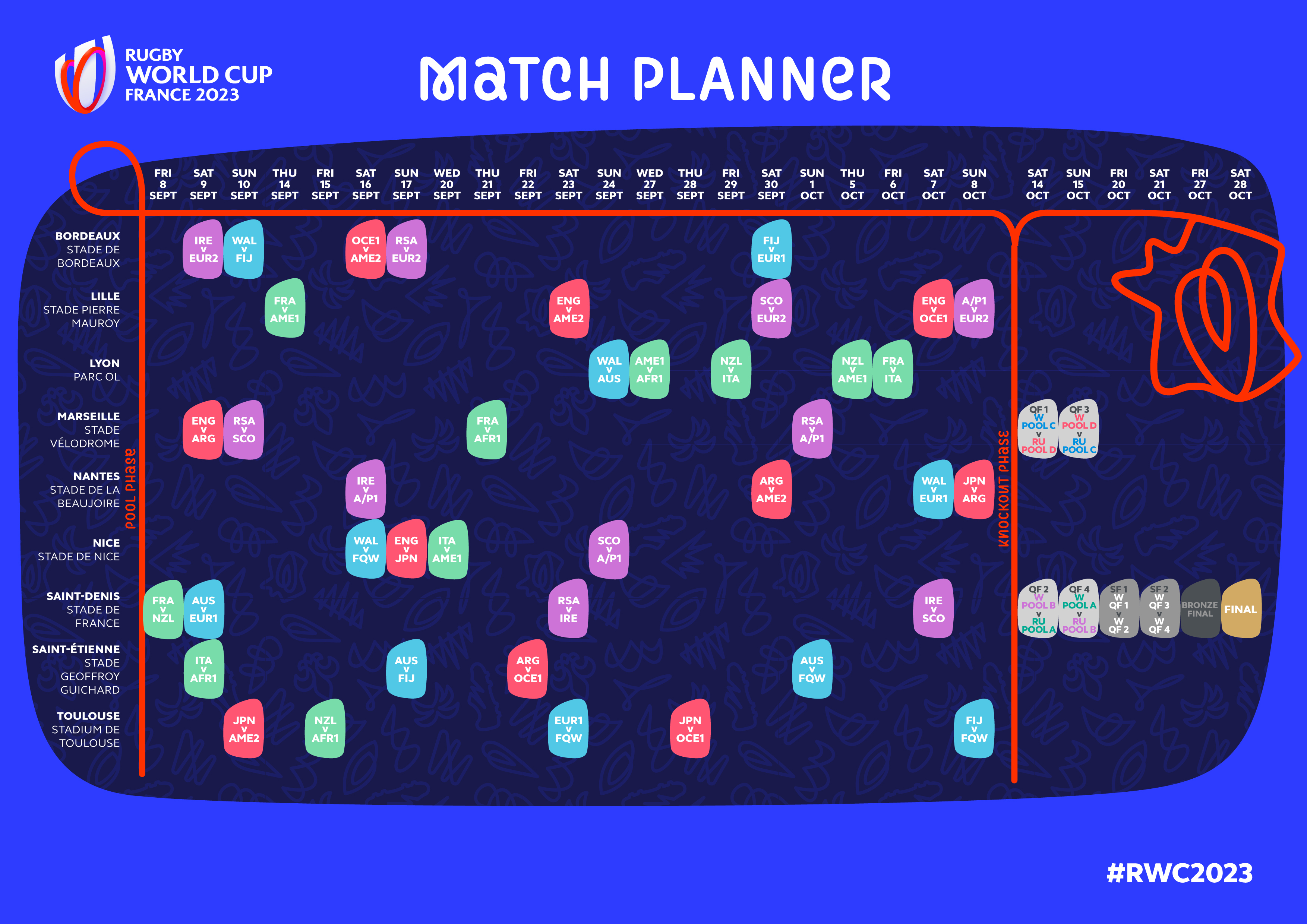 Calendrier Tournée D Automne Rugby 2023 Rugby World Cup - Corporate Hospitality | Universal Sports & Music  Hospitality